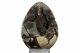 Septarian Dragon Egg Geode - Sparkly Black Crystals #355911-1